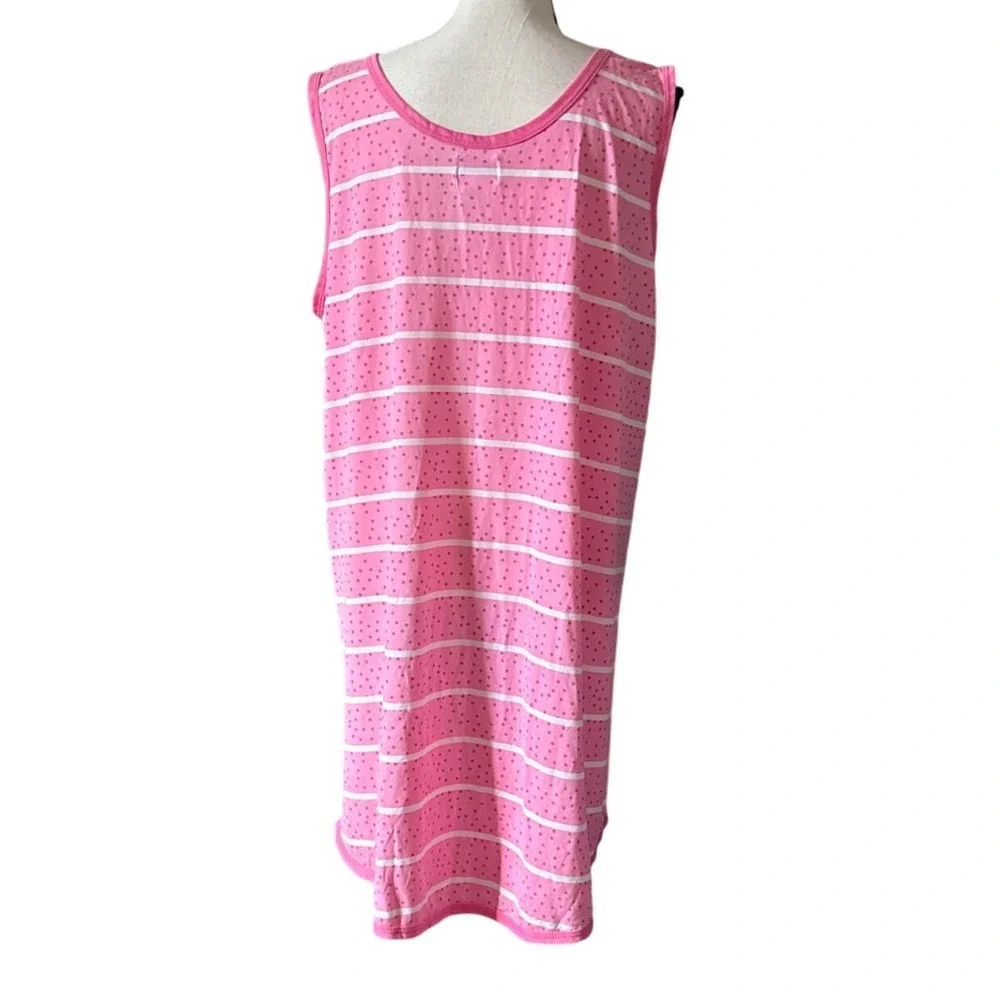 Lati Fashion Womens XL Panda Give Me‎ A Hug Sleepshirt Nightgown Pink Striped